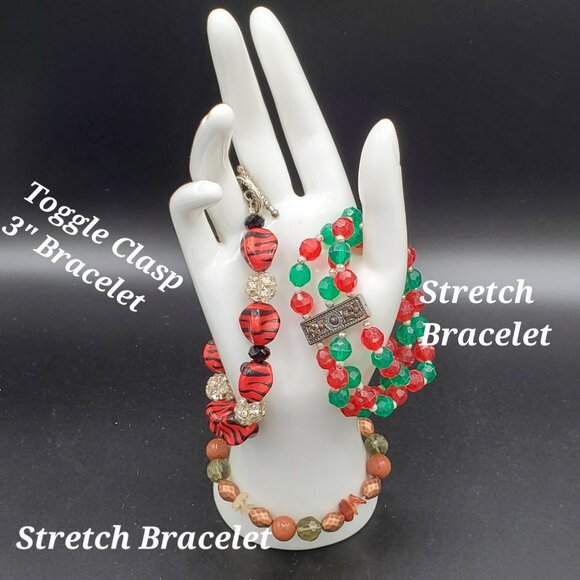 Set of 6 Baubles and Beads Statement Bracelets - Picture 4 of 6